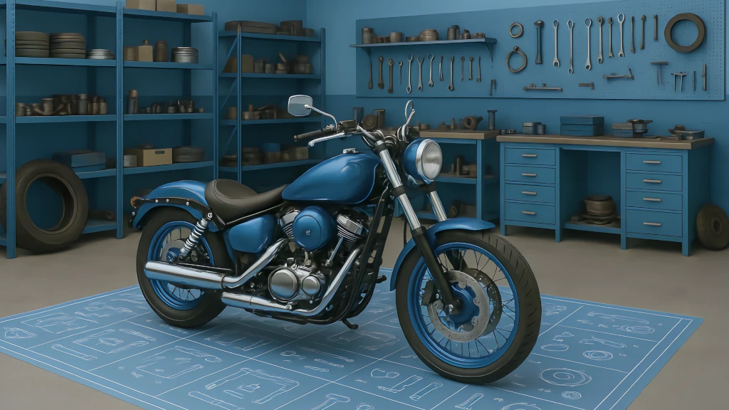 Black 2023 Bajaj motorcycle on display at AXRGO